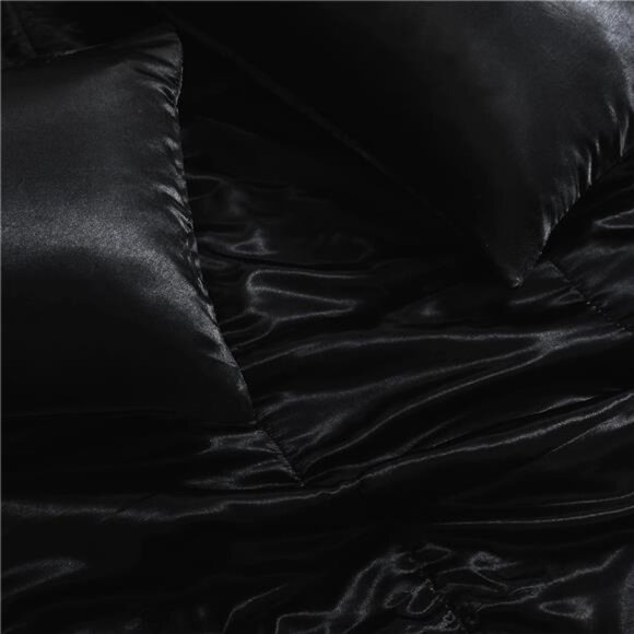 3-Piece Reversible King Size Silk Comforter Set/Bedding Set,Soft Satin Comforter - Picture 6 of 7